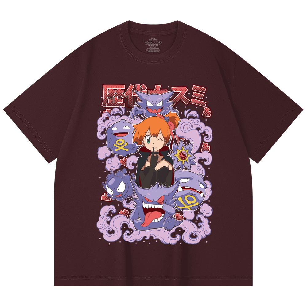 

230 Gsm 100% Cotton Pokemon V13 Misty Halloween Print Unisex Heavy Cotton T Shirt 2XL