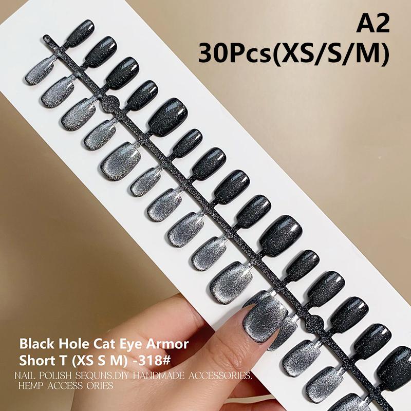 

30 шт. магнитные накладные ногти в виде кошки, симпатичные съемные накладные ногти, носимые накладные ногти, простой декор для искусственного искусства