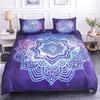 Colorful Mandala Duvet Cover Set Bohemian Style Pastel Toned Abstract Flower Design Print Bedding Set Quilt Cover Pillow Covers