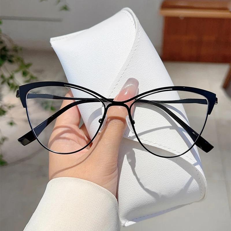 

Винтажные очки «кошачий глаз» женские стильные очки без диоптрий с защитой от синего света, модный дизайн, декоративные очки чёрный