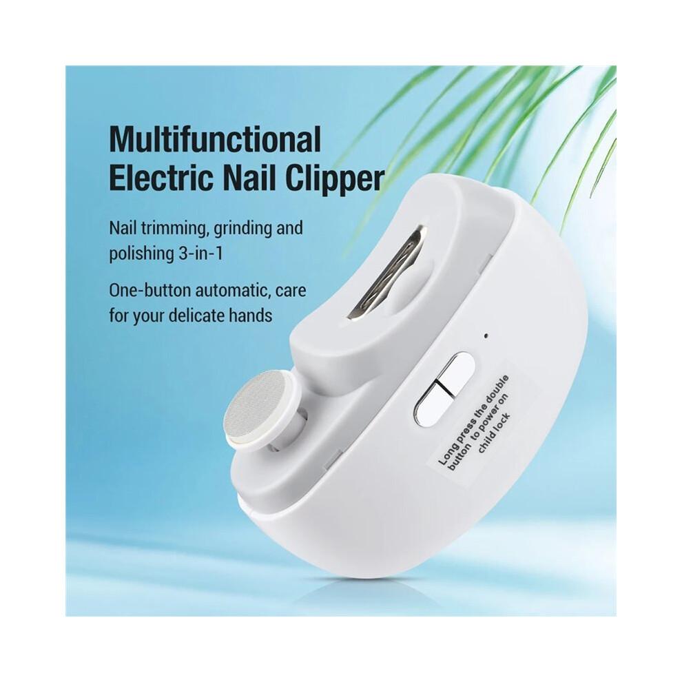 Electric Nail Clipper Grinding and Polishing with Light Automatic Nail Trimmer Rechargeable Nail Cutter Manicure