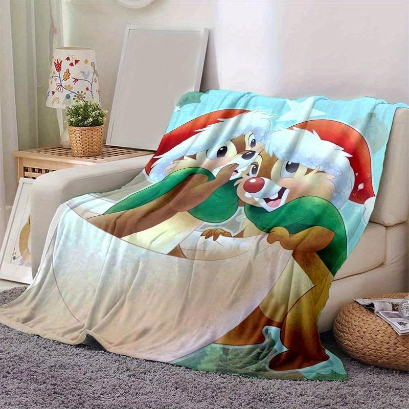 

1pc, Christmas Chip n Dale Blanket Festive Santa Hat Design for Home Decor, Couch Cover, Outdoor Use, Travel, Camping, Car, Beach, Office 80x120cm