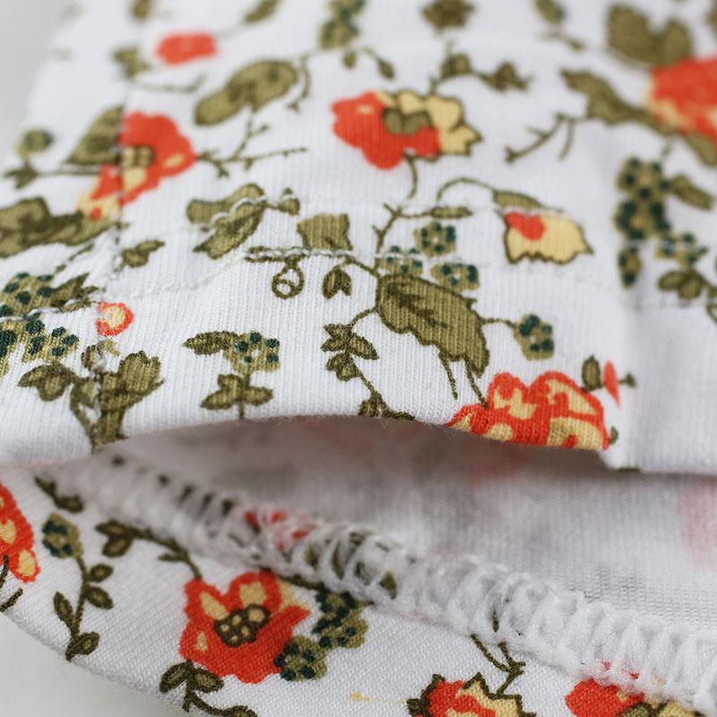 Men's Cotton Underwear Retro Floral Men's Comfortable and Breathable Low Waist Flat Angle Underwear