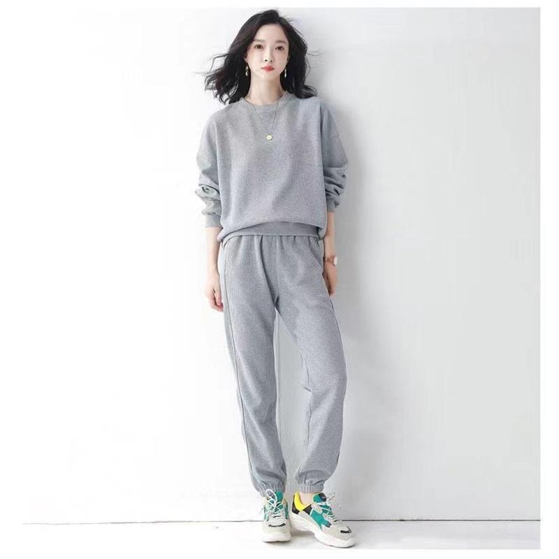 Women's Navy Blue Sweatshirt Set 2 Piece Outfit Loose Casual Pullover  Jogger Pants Tracksuit