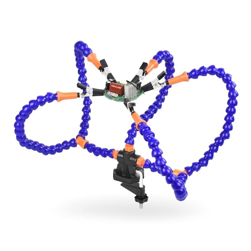 Všestranný pomocník pro pájení - třetí ruka s 3 flexibilními husími krky a klipy, ideální pro pájení a kutilství