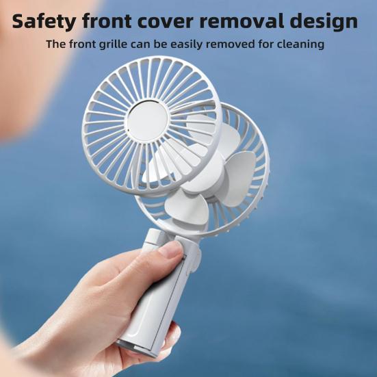 Umbrella Fan Strong Airflow Low Noise Foldable Design Handheld Personal Fan Hands-Free Clip-On Rechargeable Cooling Fan