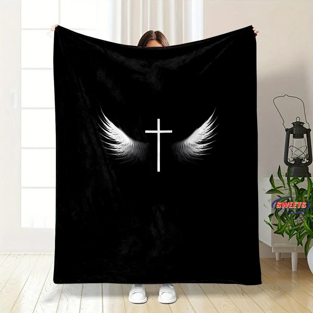New Arrival! Angel Wings Theme Soft Blanket for Bed Bedroom Sofa Picnic,Warm Throw Blanket for Cover Outdoor Leisure Nap Office