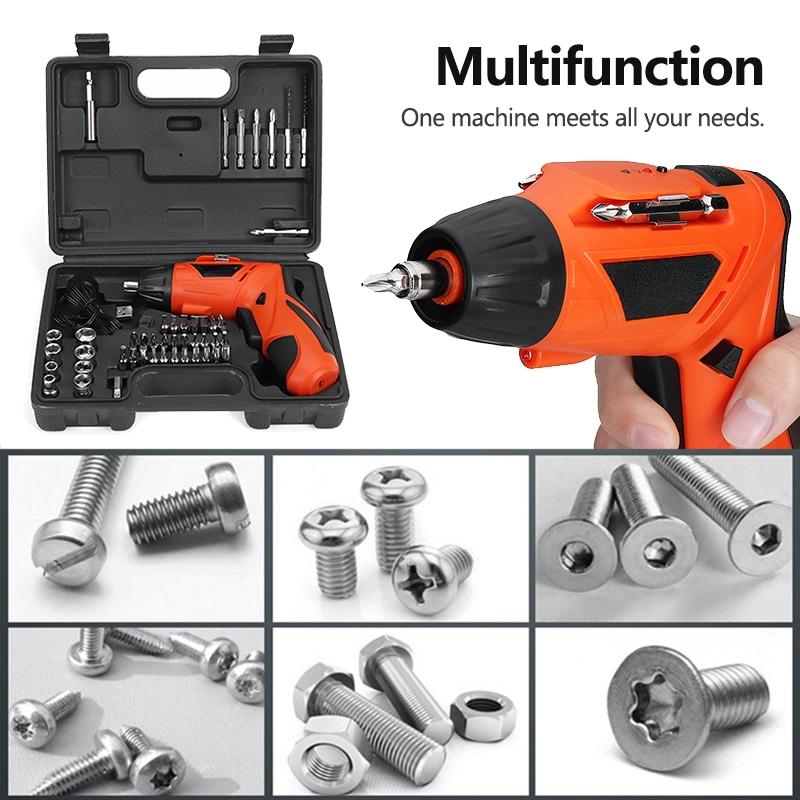 Portable Electric Screw Driver Tool With Screw Bits 45pcs 3.6V Electric Screwdriver Set Cordless Drill USB Charger New