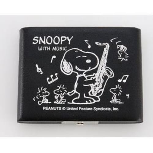 Teeda SNOOPY BAND COLLECTION Snoopy x Reed Case for Tenor Saxophone, Black, Holds 5 Reeds, STS-05B
