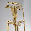 Tuqiu Gold Bathroom Bathtub Faucet Handheld Shower Free Standing Black Oil Brushed Swan BathTub Mixer Taps Floor Mounted