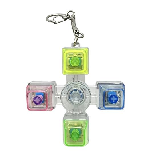 LED Light-up Keyboard Fidget Spinner Toy Decompression Button Finger Clicker Toy 2/3/4/5/6-Keys Fidget Keychain Stress Relief Desk Toy