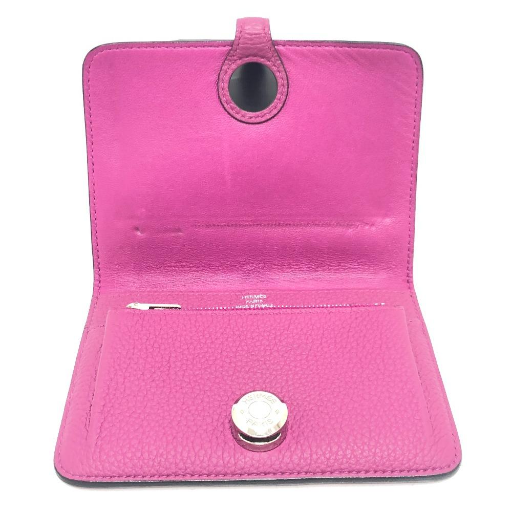 HERMES Dogon Compact Folding Wallet Taurillon Clemence (Estimated) Rose purple