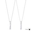 THE KISS Disney Hidden Mickey Diamond Silver Pair Necklace DI-SN516DM-517DM - Silver Twisted Bar Top for Men & Women, Gift Box