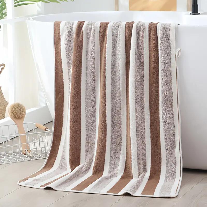 Thickened Absorbent Bath Towel Soft Face Towel Two-Color Striped Bath Towel Towel for Home Bathroom