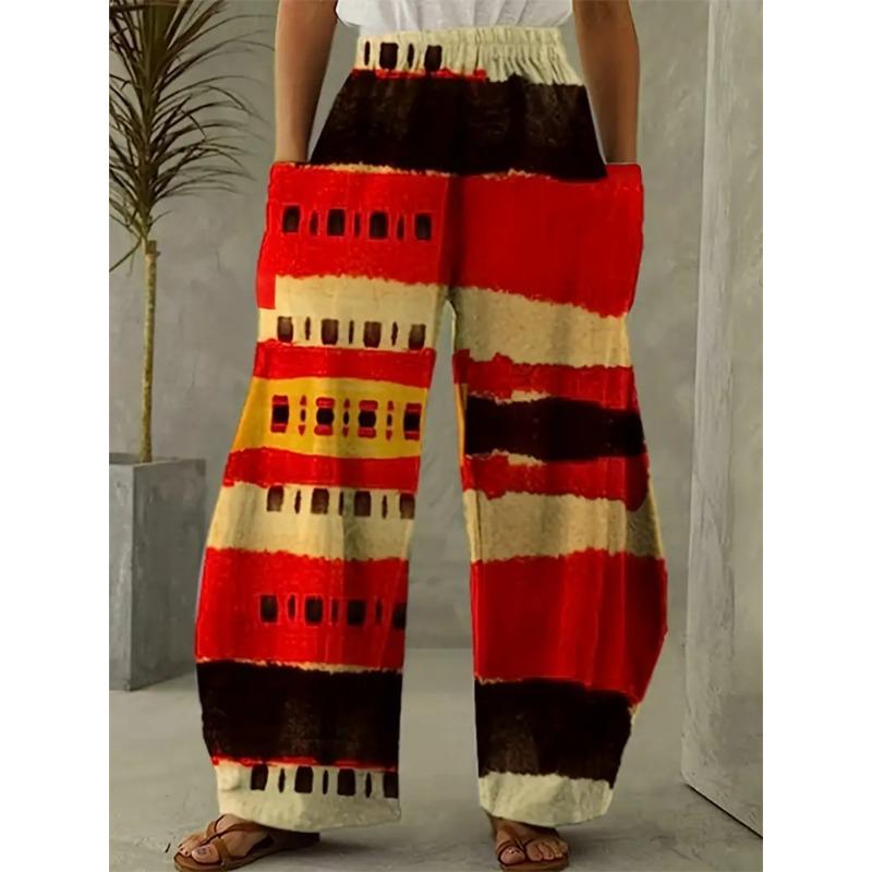 Women's Wide-legged Pants Exquisite Fun Graffiti Printing Pants Fashion Street Shooting Spring And Fall Pants With Pockets
