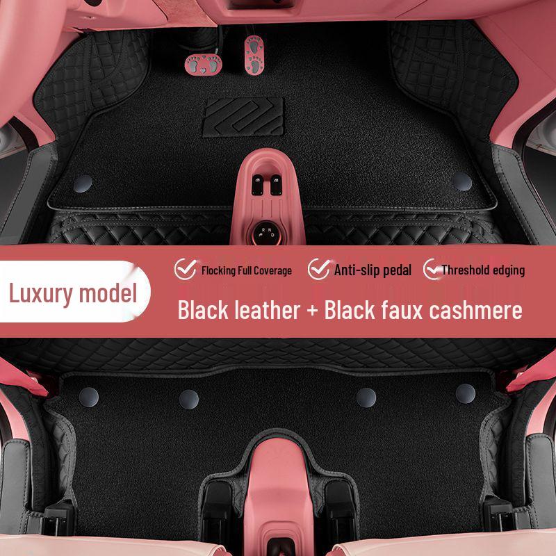 Compatible Floor Mats for Wuling Hongguang MINI EV Macaron Third Gen - Mini Silk Loop Carpet for Women
