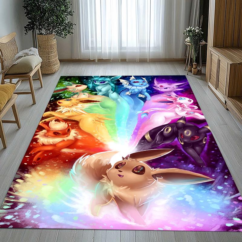 Kawaii Pokemon Pikachu Cartoon Living Room Non-Slip Area Rug Soft Carpet for Bedroom Kids Playroom Sofa,Home Decor Doormat Gift