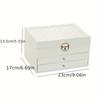 Multi Functional Jewelry Box with Three Layers of Leather Locks, Storage Box for Jewelry,Earring Jewelry Box,Earring Storage Box