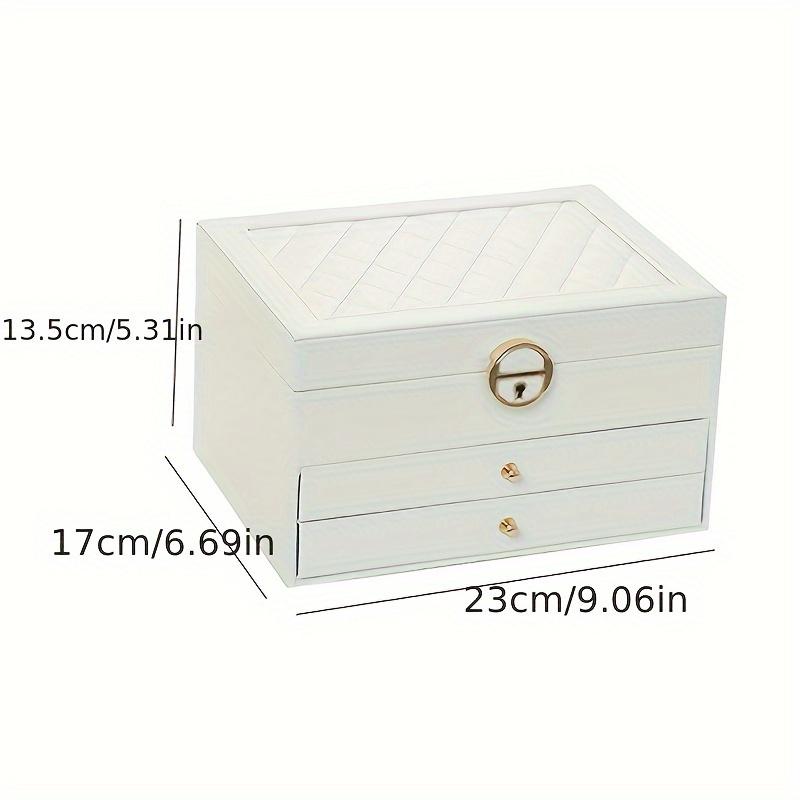 Multi Functional Jewelry Box with Three Layers of Leather Locks, Storage Box for Jewelry,Earring Jewelry Box,Earring Storage Box