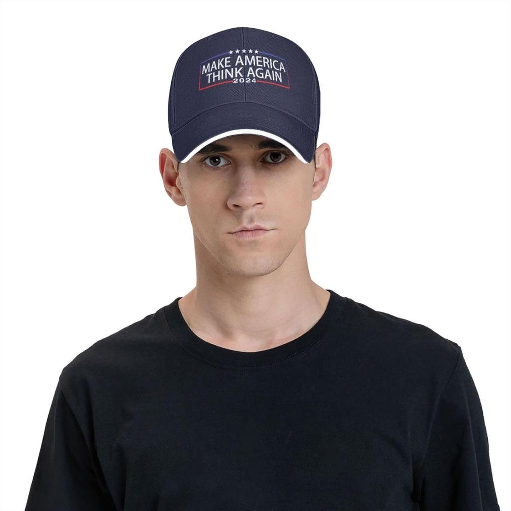 Make America Think Again Adjustable Baseball Cap Unisex Sandwich Dad Hat Golf Hat