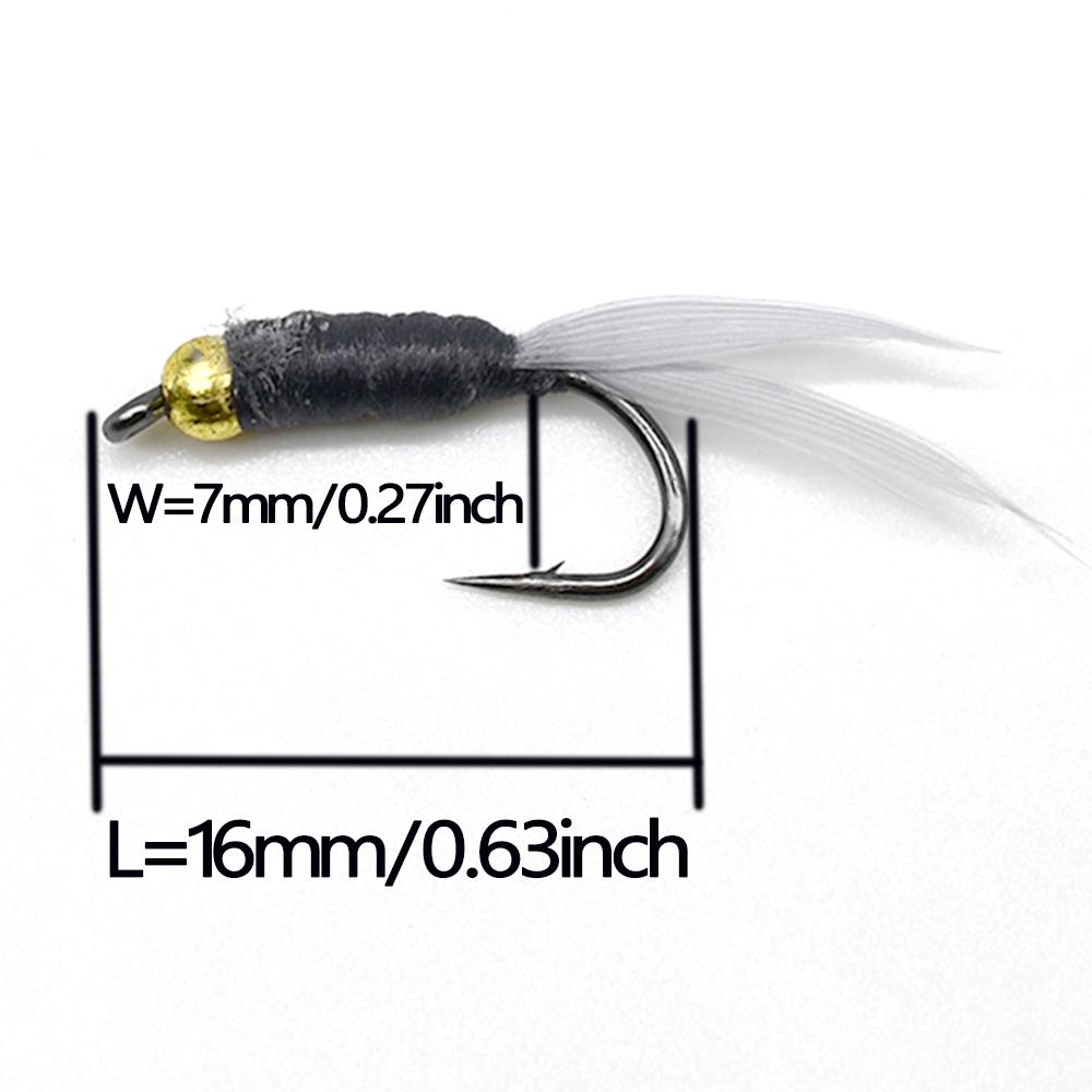 MNFT 10Pcs/Pack 9# Beadhead Black Body Nymph Fly Trout Fly Fishing Baits Lures