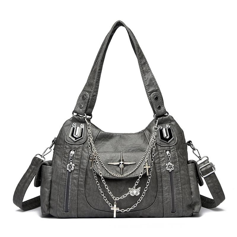 VIA ROMA Mode Casual Tas, Enkele Schouder Crossbody Dames Tas, Moeder Tas grijze kleur