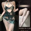 Sex Underwear World Rich Flower Velvet Printing Ancient Cheongsam Pure Desire Temptation Hip Skirt Set