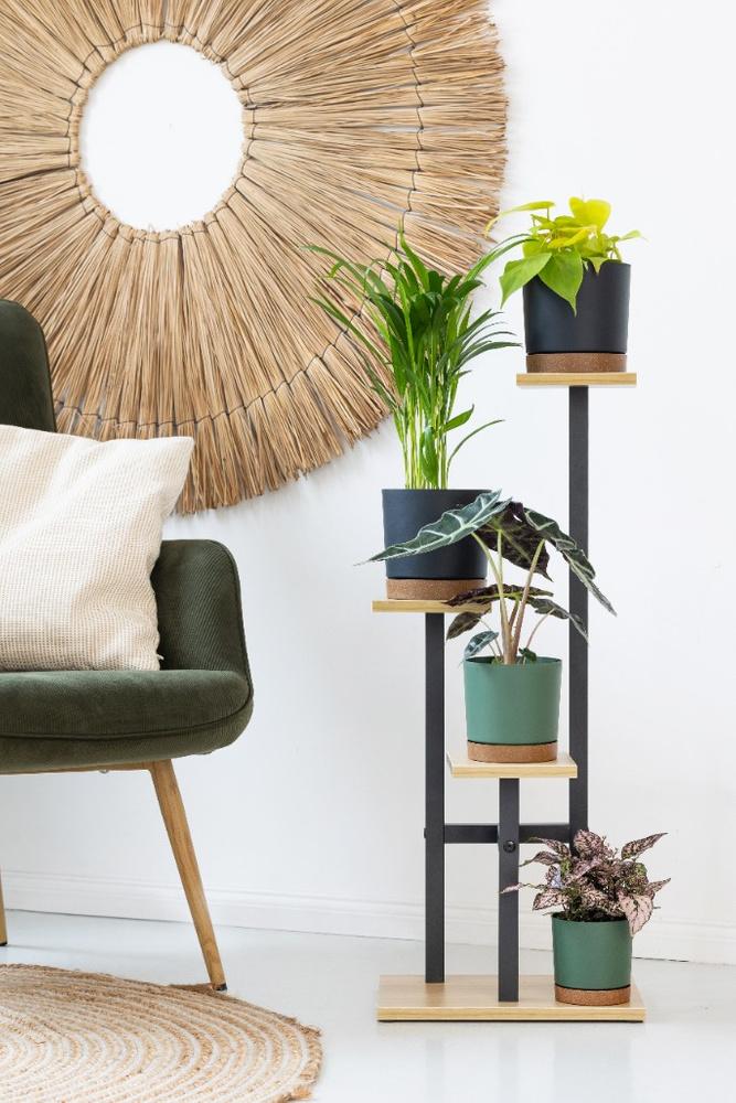 PEAK Universal Flower Stand - Black, 3-tier Flower Stand for 3 Pots