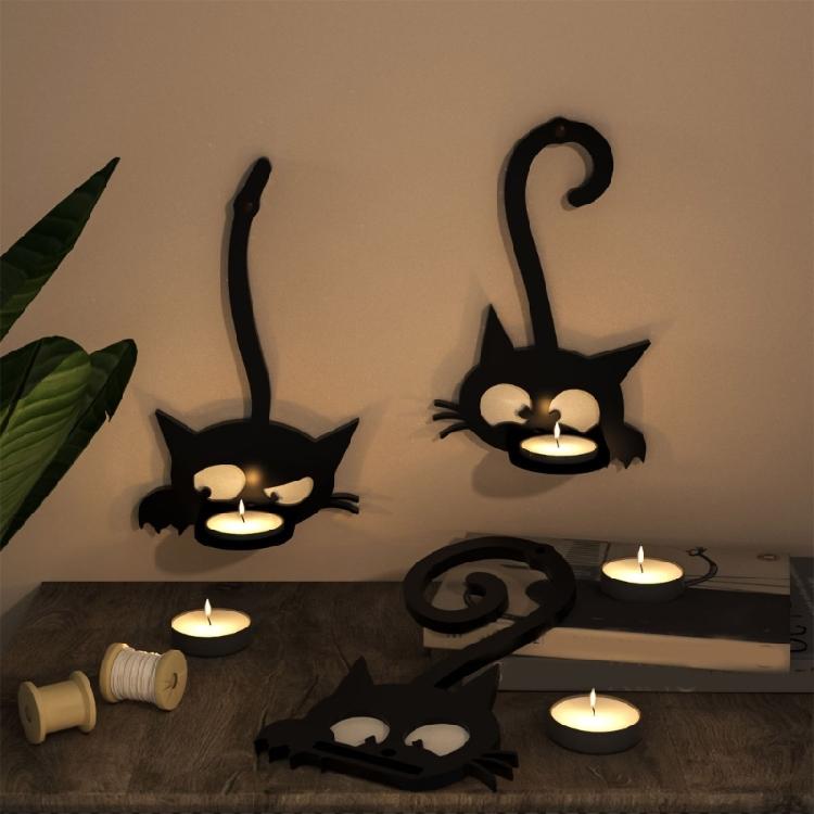 Resin Mould for Crafting Cats Shaped Candle Holder Silicone Decorative Wall Art Decoration Mould DIY Crafting Supplies