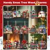 36/45pcs Christmas Tree Ornaments Christmas Wooden Pendants Xmas Tree Hanging Ornament for Christmas Tree Decorations