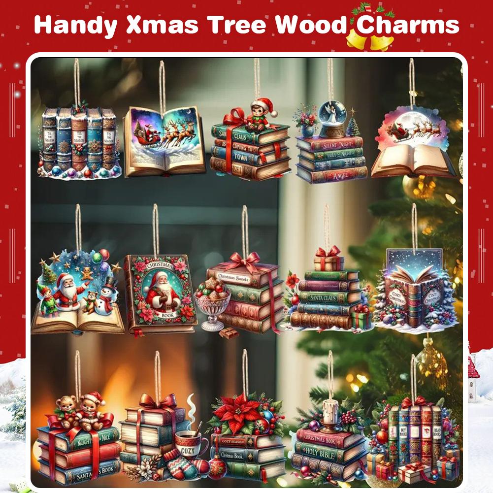 36/45pcs Christmas Tree Ornaments Christmas Wooden Pendants Xmas Tree Hanging Ornament for Christmas Tree Decorations