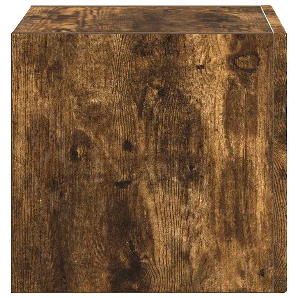 Wall Mounted TV Cabinet Smoked Oak Finish 39 x 31 x 29.5 cm