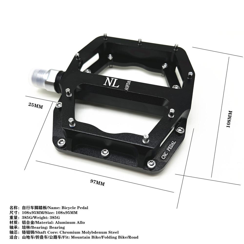Breite Flache Mountainbike-Pedale - CNC-Aluminiumlegierung Lager Anti-Rutsch-Pedale für MTB Downhill Fahrradteile