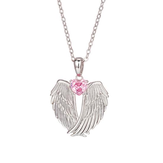 Englevinger Halskjede Rhinestone Klem Voktervinger Anheng Halskjede Zirkon Fødselssteinsmykker