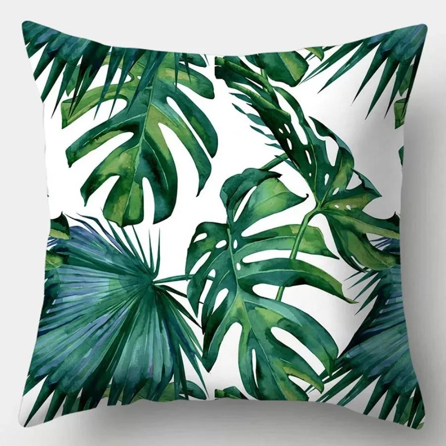 Sofa Simple Cushion Pillow Case Tropical Plant Print Decorative Cushion Cover Living Room Luxury Art Home