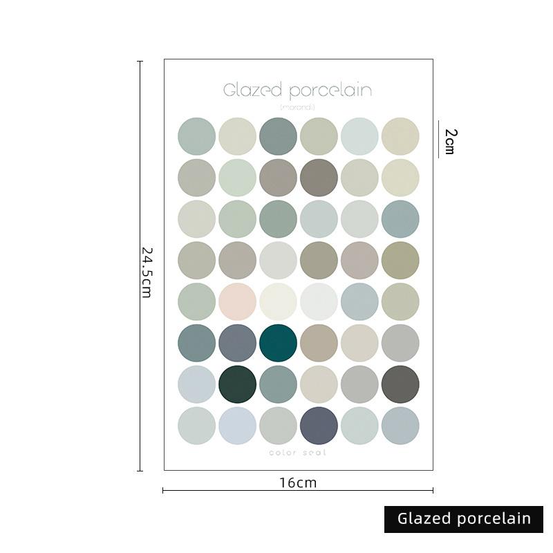 1 Sheets Retro Diary Decoration Sticker Stationery Morandi Postmark Dot Sticker Diy Journal Planner
