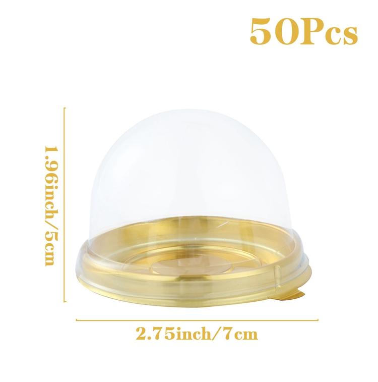 

50pcs Transparent Cake Box Container Transparent Cupcake Dome Pastry Baking Packaging Boxes Wedding Party Supplies Gifts Decor Other золотой