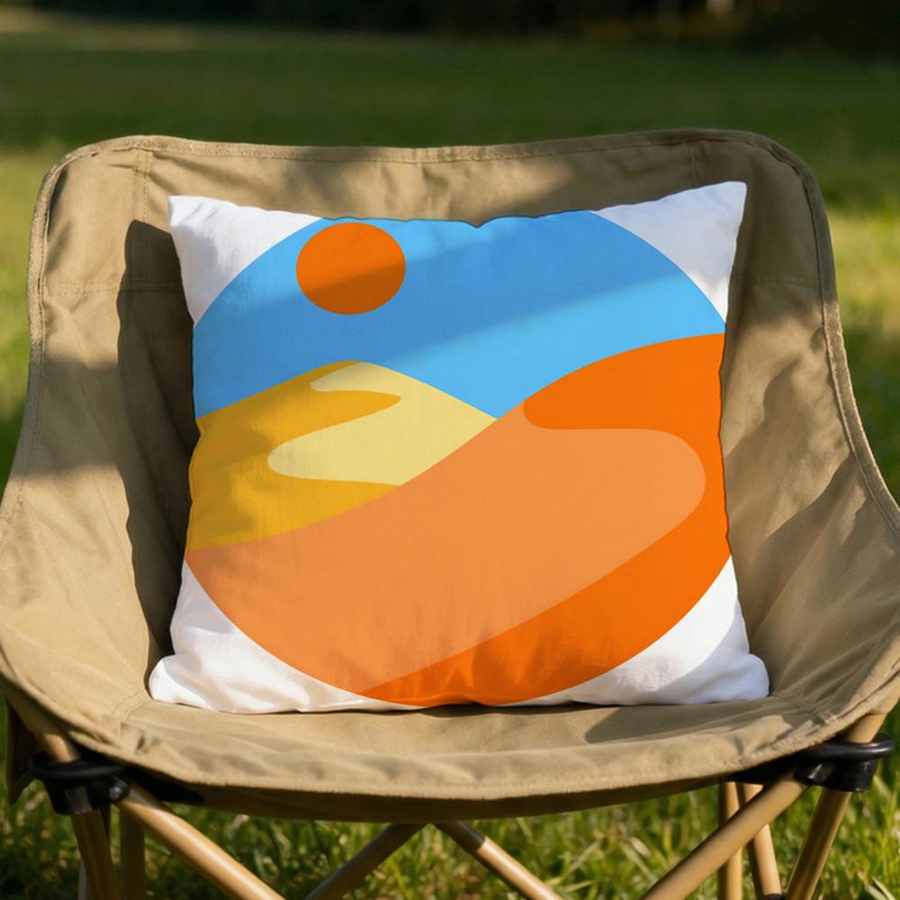 Classic Sunrise Cartoon Cushion Cover Soft Reversible Durable Pillow Cover MultiScene Use for Home Car Daily Comfort