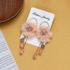 Bohemian Crystal Fringed Flower Large Circle Stud Earrings Women's Long Temperament Vacation Earrings Retro Earrings