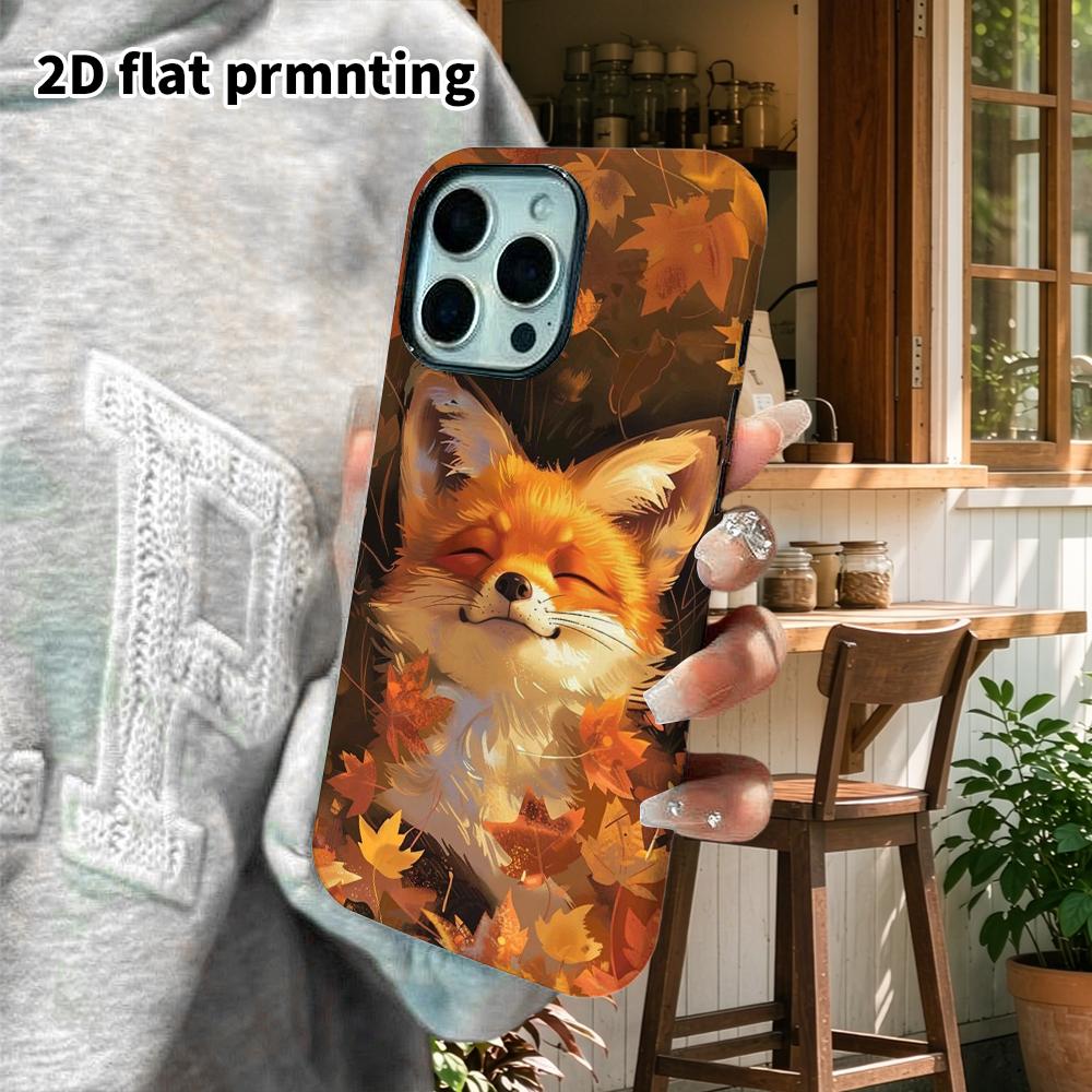 Phone Case: 2D Flat Design Suitable for iPhone 18 17 16 15 14 13 Pro Film Protective Case, Couple Style, Sleepy Little Fox, Christmas and Halloween Gi
