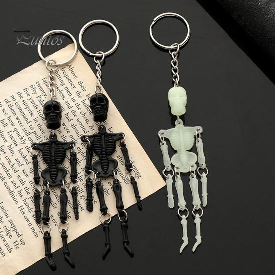 Halloween Party Favors Movable Joints Skeleton Keychain, Glow-in-the-Dark Keyring for Flexible Keychain Halloween, Handbag Backpack Purse Charm