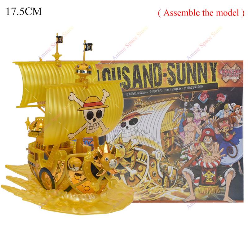 Anime One Piece Figure Luffy Thousand Sunny Going Merry Boat Pirate Ship Figurine Toys Action Figures Shanks Diy Assembly Model