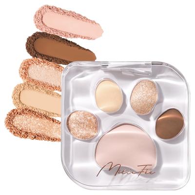 MilleFee Meow Paws Oogschaduw Palet Hitomi Cat Eye Make-up Oogschaduw Cosmetica Glitter MilleFee Pootafdruk Palet (07 Shiri) 5-kleuren