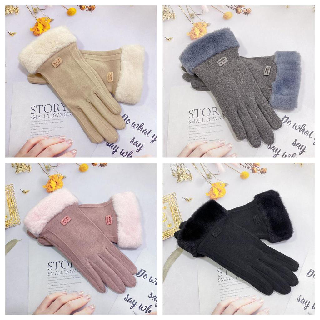 Women's Winter Cycling Gloves: Thick, Warm, Cute, Windproof, Touchscreen-Sensitive, Plus Velvet for Cold Protection