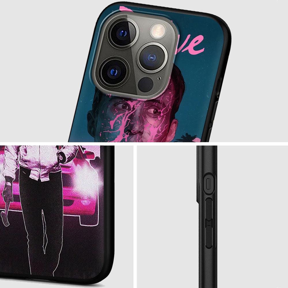 Movie Drive Ryan Gosling Art Case for Apple iPhone 14 11 16 Plus X XS 13 12 Mini XR 15 Pro Max Silicone Black Soft Phone Cover