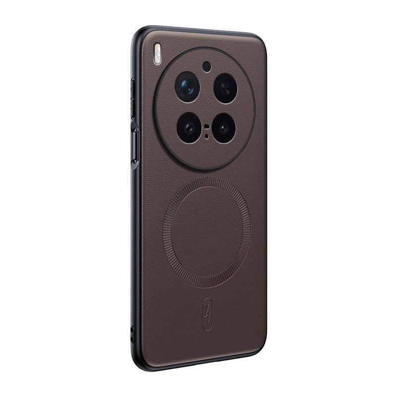 Applicable VIVO X300Pro Plain Leather Magnetic Mobile Phone Case X200Ultra Matte X200S Anti-drop Protective Case