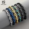 Bracciale a Catena Keel in Acciaio Inossidabile di Alta Qualità per Uomo Punk Personalizzato con Charms ad Anello Accessori Lucidato Massiccio Tendenza Gioielli