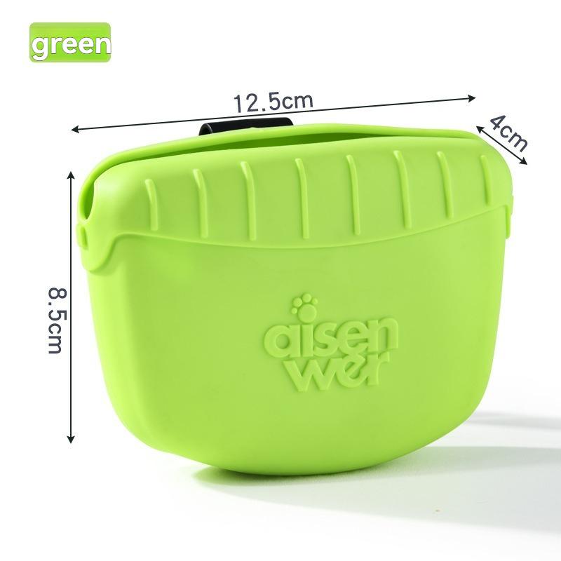 Silicone Dog Treat Pouch with Magnetic Closure, Portable Pet Snack Bag for Training, Walking & Travel