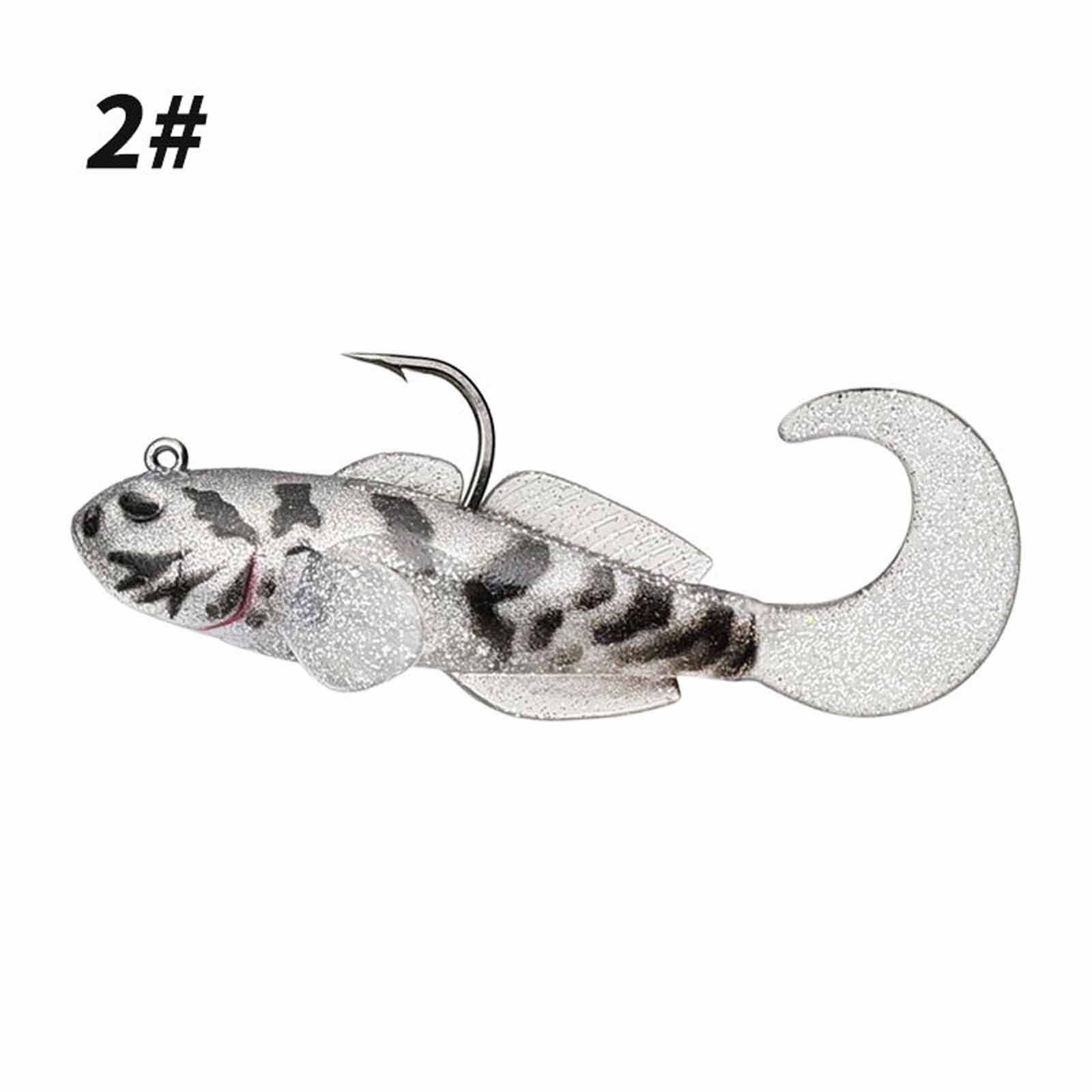 Barbless Single Hook Soft Fishing , Fish Tail Imitation for Bass & Fishing S