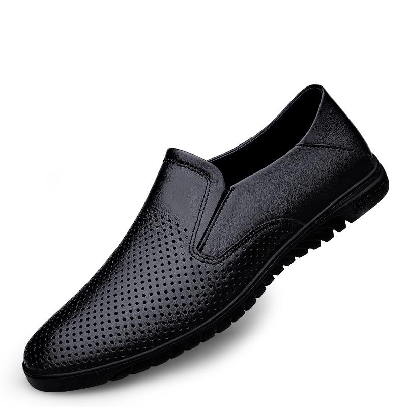 Fashion Genuine Leather Men Shoes Trendy 2024 New Casual Slip on Formal Loafers Men Moccasins Italian Black Male Driving Shoes Sneakers